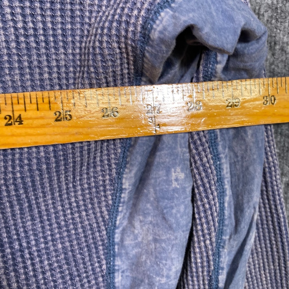 Oli & Hali Blue Mineral Wash Waffle Knit Oversized Button Down Shirt DS6172 M/L - Picture 3 of 7